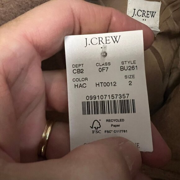 J.Crew Womens $298 Button Neck City Coat Hthr Acorn Size 2 BU261 - Picture 9 of 10